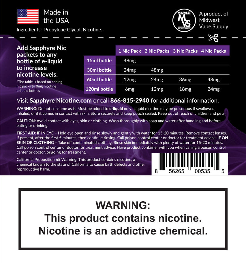 
                  
                    Sapphyre Nic -40% Liquid additive Purple
                  
                