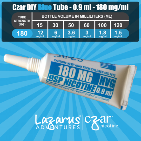 LAZ-BLUE Czar Nic Pack-0.9mL-180mg(3mg for 60)-5pk
